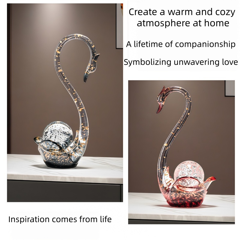 Luxury Resin Swan Figurine Cou - Resin Art Wedding Gift recension och pris