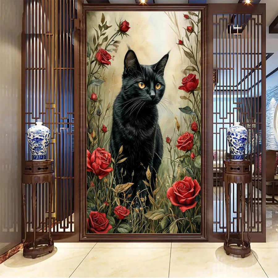 Red Black Cat Large Size Diy D - Resin Art Rose recension och pris