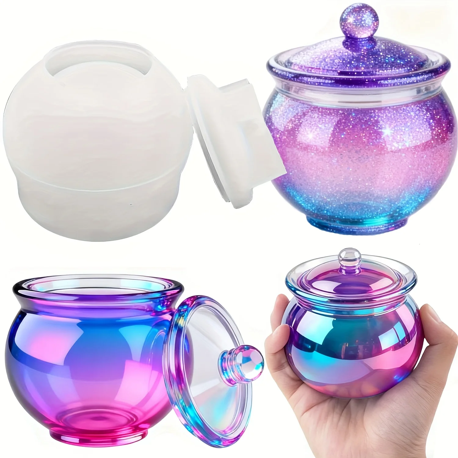 1 set of round resin can molds - Resin Art Case recension och pris
